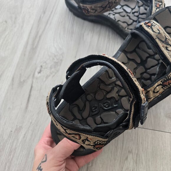 Teva | River Bed brown scorpion print outdoor hiking gorpcore sandals | MENS 10 - Picture 4 of 10